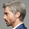 New men's cross-border express delivery wig, European and American brown and gray diagonal split, direct sales from the manufacturer Application Scenario